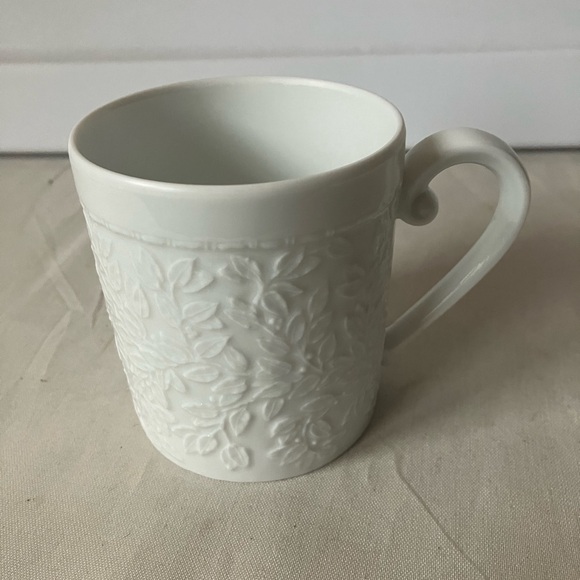 Bernardaud Other - Bernardaud White Leaf Pattern Louvre MUG Cup France Limoges